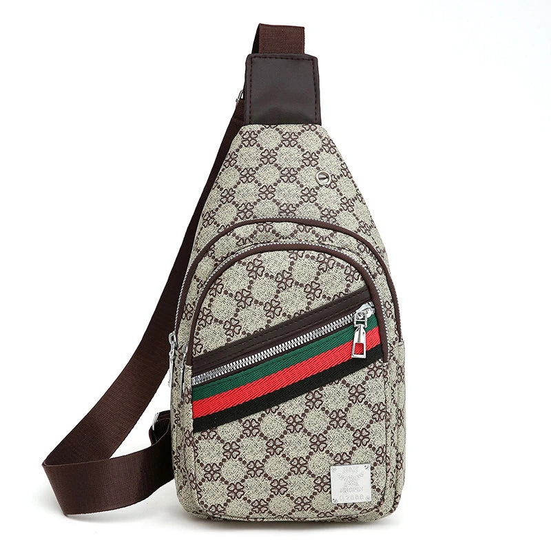 Men's Multifunction Messenger Bag Shoulder Cloth Chest Bags Crossbody Casual Handbag with Earphone Hole