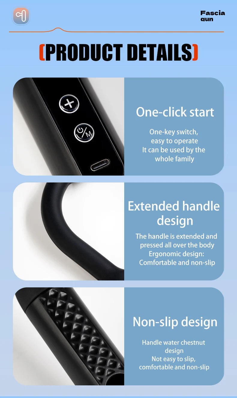 Electric Fascia Gun Massager Body Relaxation Trigger Point Massage Machine for Fitness Hammer Home Handheld Hammer