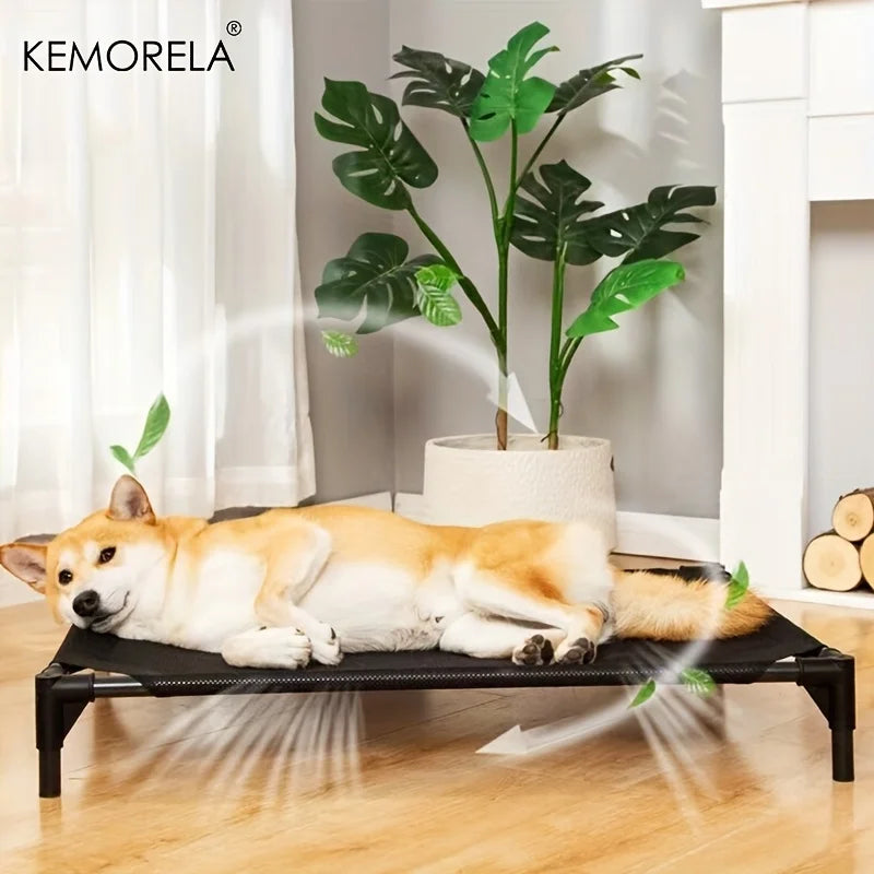 KEMORELA Cooling Elevated Dog Bed Outdoor Elevated Dog Bed For Medium Dogs Bite-Proof Standing Pet Bed Washable Breathable Mesh