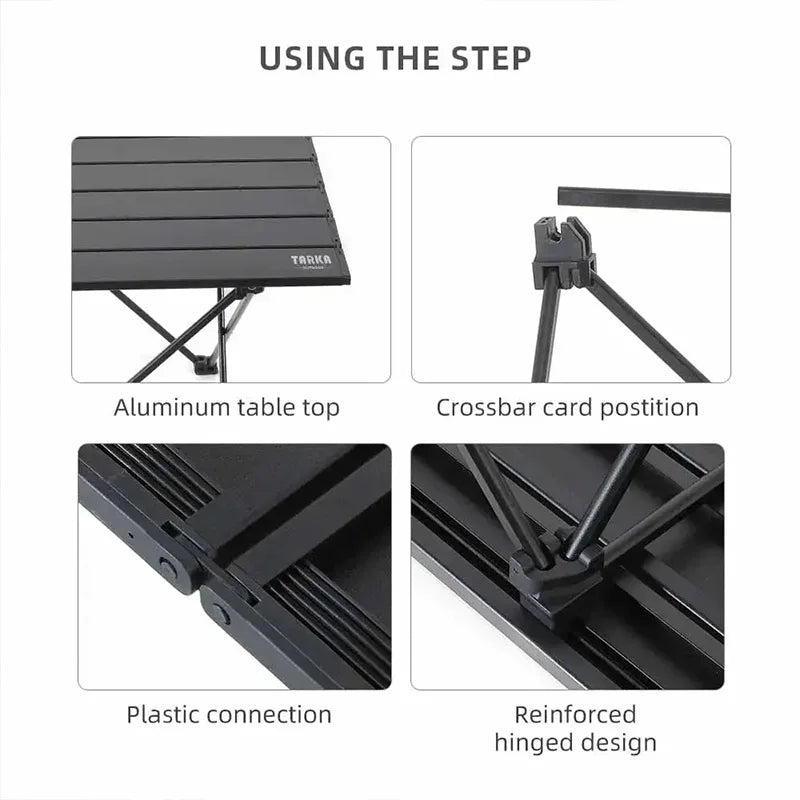 Outdoor Portable Folding Ultralight Carbon Steel Table Picnic Camping Barbecue Desk for Garden Party Family Trips