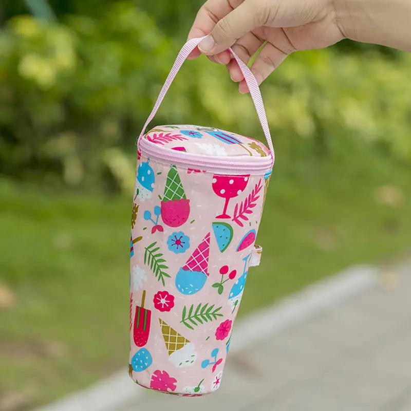Portable Milk Tea Tote Bag Heat Preservation Bag Carrying Insulated Cup Cover Umbrella Bag Handbag Camping Drinkware Accessories