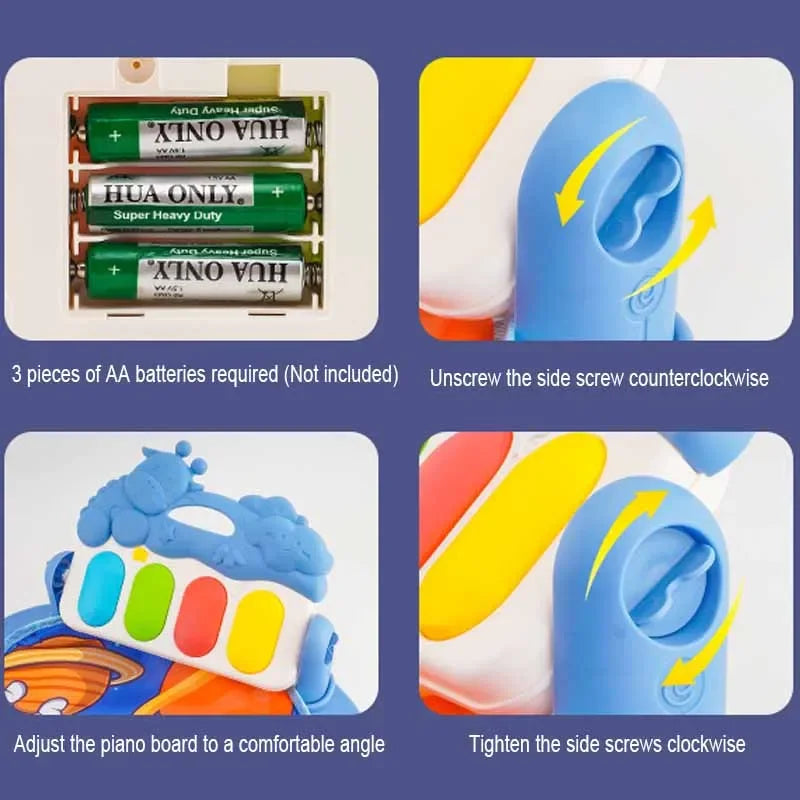 Baby Activity Gym Rack Newborn Musical Pedal Piano Toys Activity Play Mat Infant Tummy Time Mat 0-36 Months Boy Girl Gifts