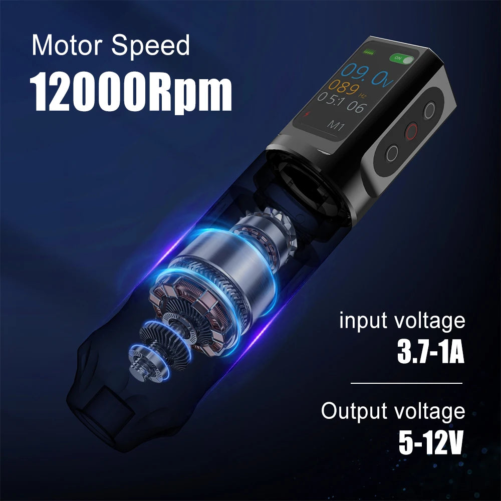 YILONG Professional Wireless Tattoo Power Pen Tattoo Machine  Adjustable Stroke 2.7mm-4.5mm Tattoo Gun For Body Art