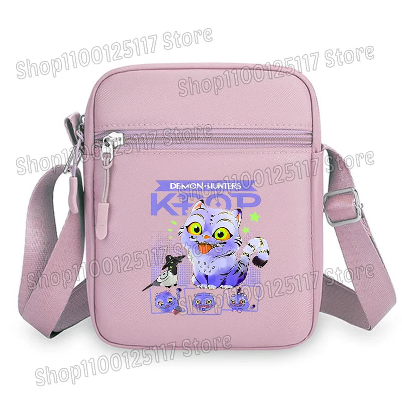 Demon Hunters Kpop Crossbody Bag Women Shoulder Bags Girls Square Bag Mobile Phone Storage Bags Outdoor Anime Printed Handbag