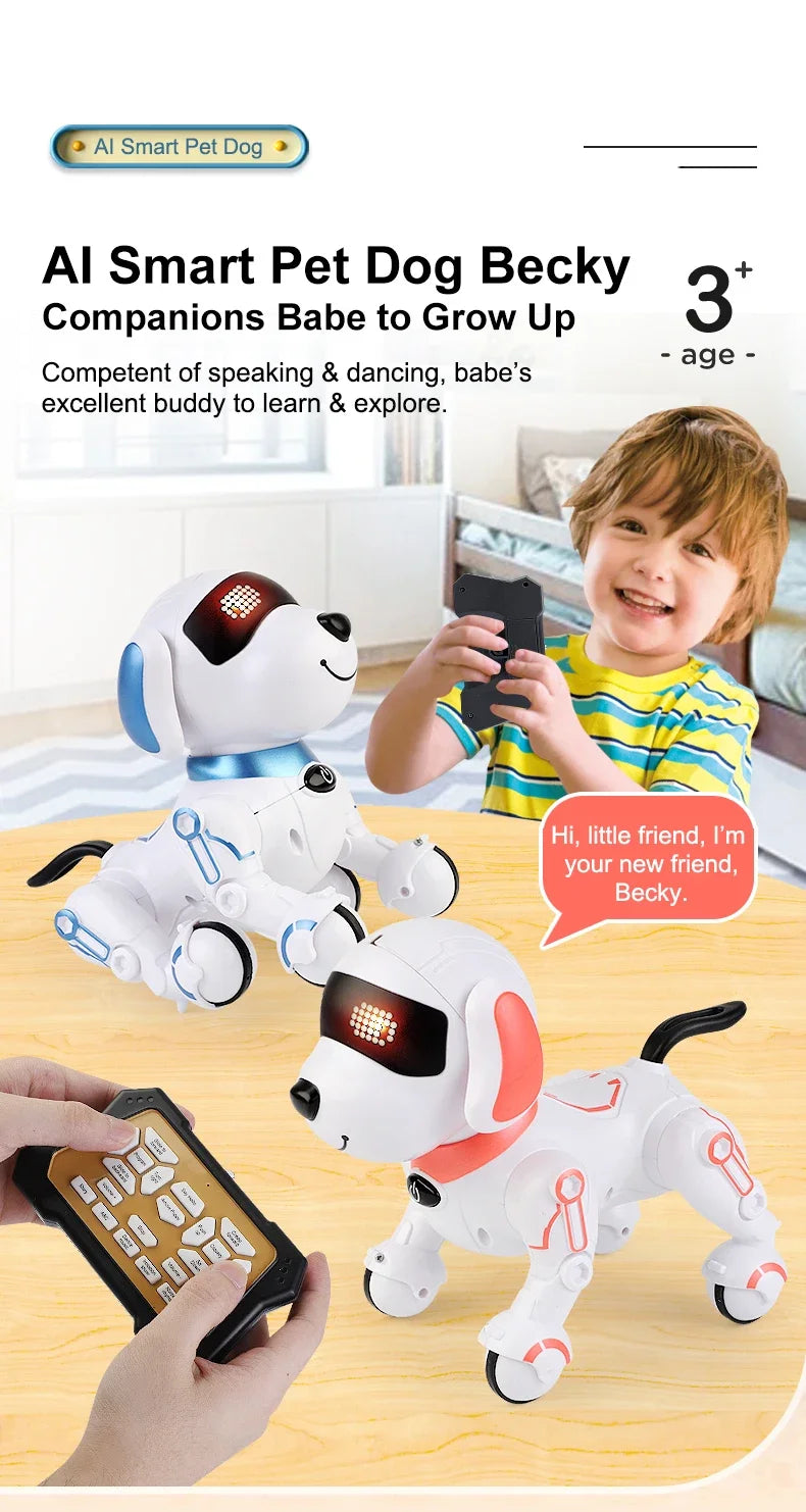 RC Robot Dog Electronic Stunt Pet Interactive Touch Programmable Smart Walking Dancing Kids Birthday Gift for Kids Boys Girls