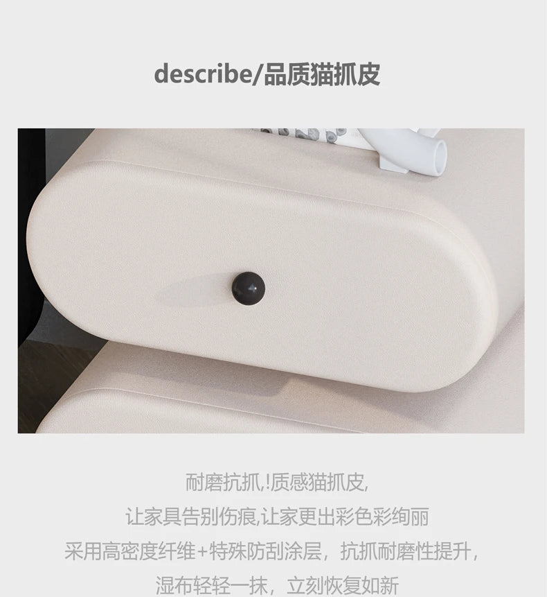 Cream Style Bedside Tables Creative Trendy Space Saving Nightstands Modern Luxury Aesthetic Mesitas De Noche Bedroom Furniture