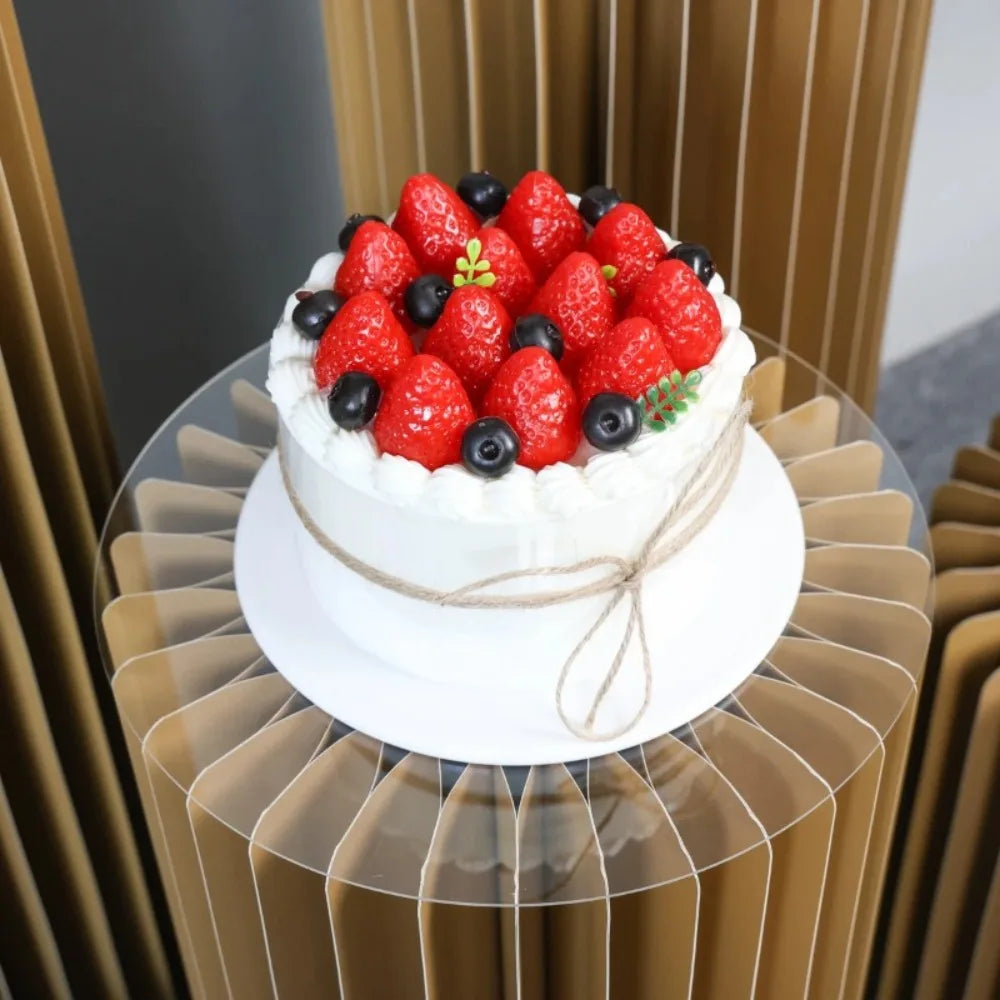 Buffet Risers Food Display Stand Round Table Cake Dessert Stand for Parties Foldable Paper Columns Display for Wedding Birthday