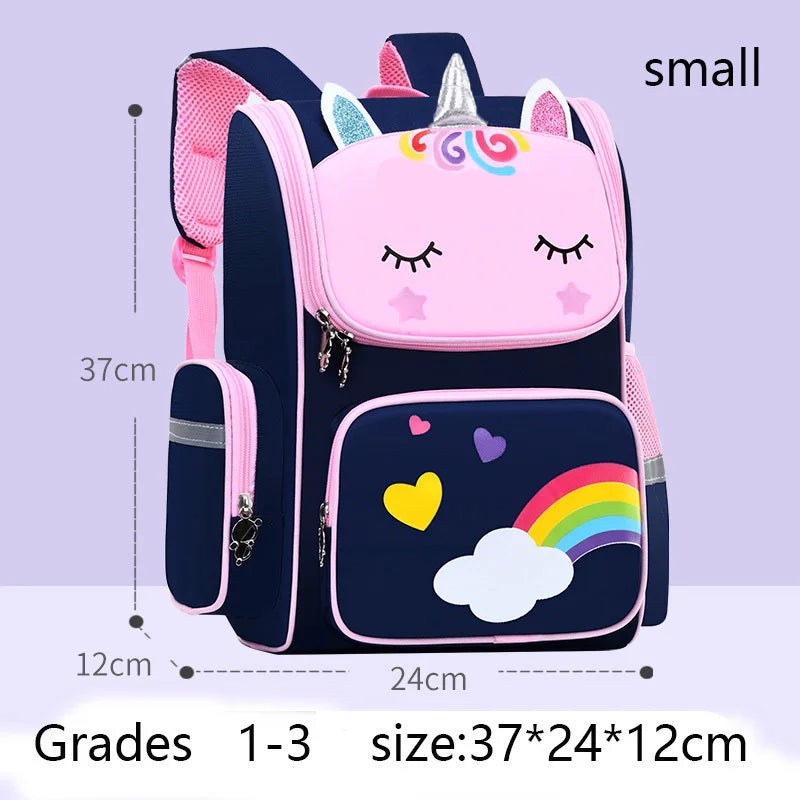 Kid Backpack for Girl Unicorn Children Bookbag Rainbow Eyes School Bag Teen Girl Backpack for Traveling Waterproof Mochilas