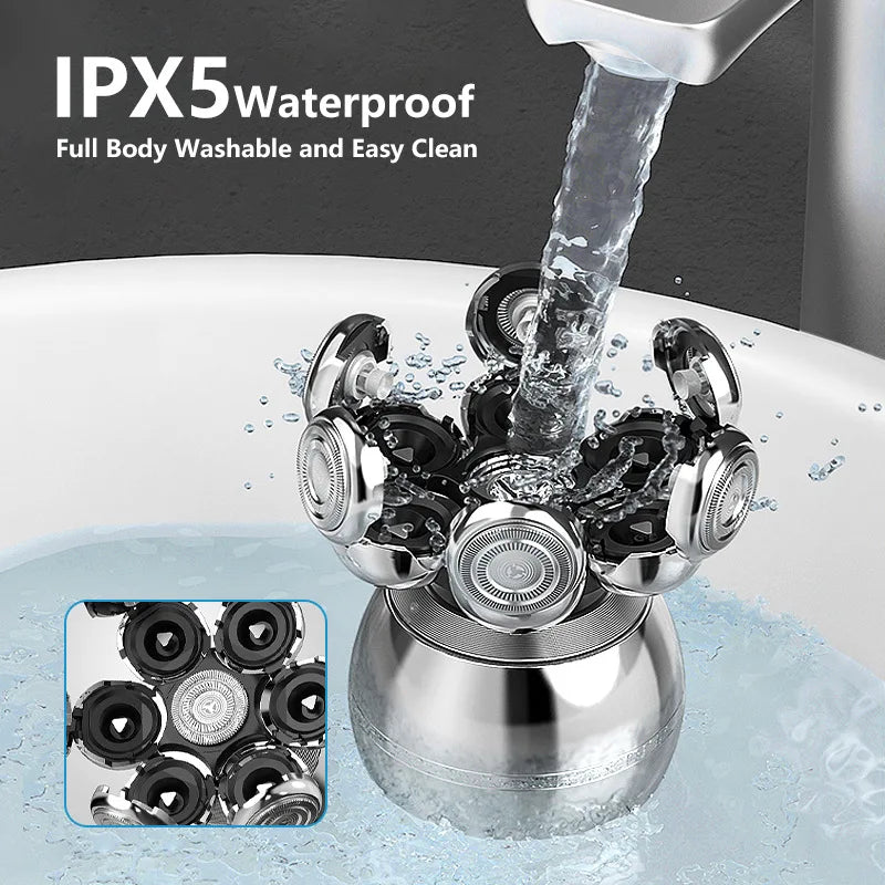 Electric Shaver 7D Floating Cutter Head Base Charging Portable Men Beard Trimmer Clipper Rechargeable Bald Head Electric Razor