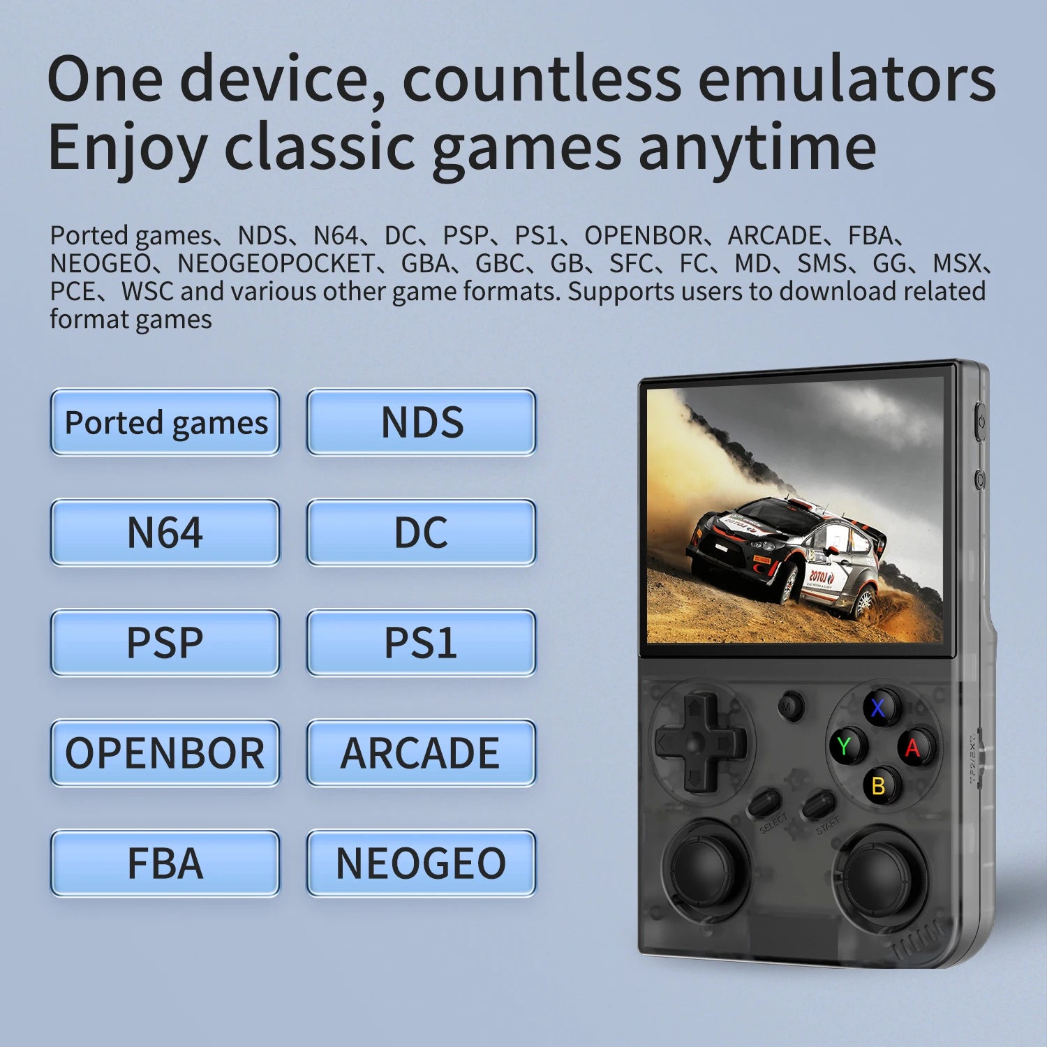 BATLEXP G350 Retro Handheld Game Console Linux 64-bit System 3.5" IPS Screen RK3326 Portable Pocket Video Player 64GB 4000 Games