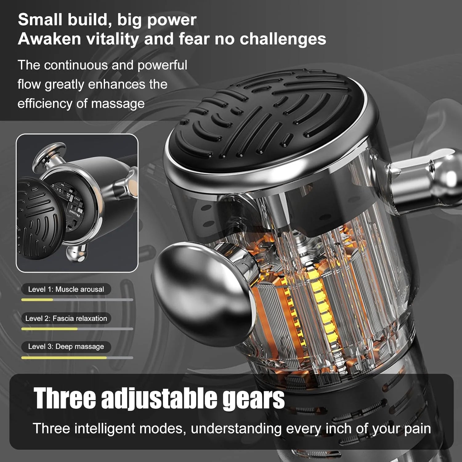 High Frequency Fascia Gun Relaxation Gun Sports Fitness Muscle Relaxation Massager Full Body Massage 3 Gear