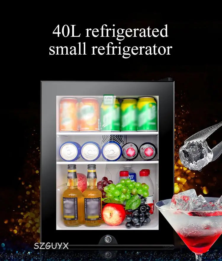 40L small refrigerator Single door Mask tea preservation cabinet Freezer with transparent glass doors