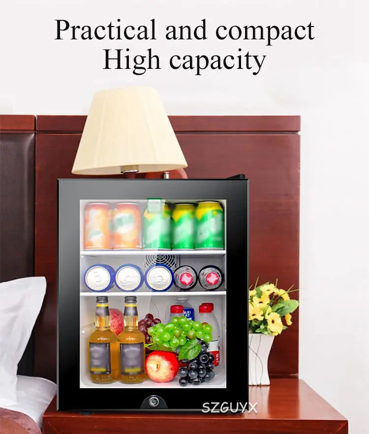 40L small refrigerator Single door Mask tea preservation cabinet Freezer with transparent glass doors
