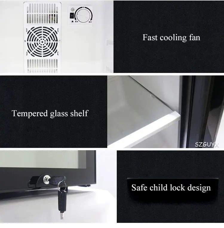 40L small refrigerator Single door Mask tea preservation cabinet Freezer with transparent glass doors