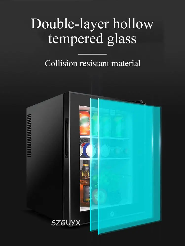 40L small refrigerator Single door Mask tea preservation cabinet Freezer with transparent glass doors