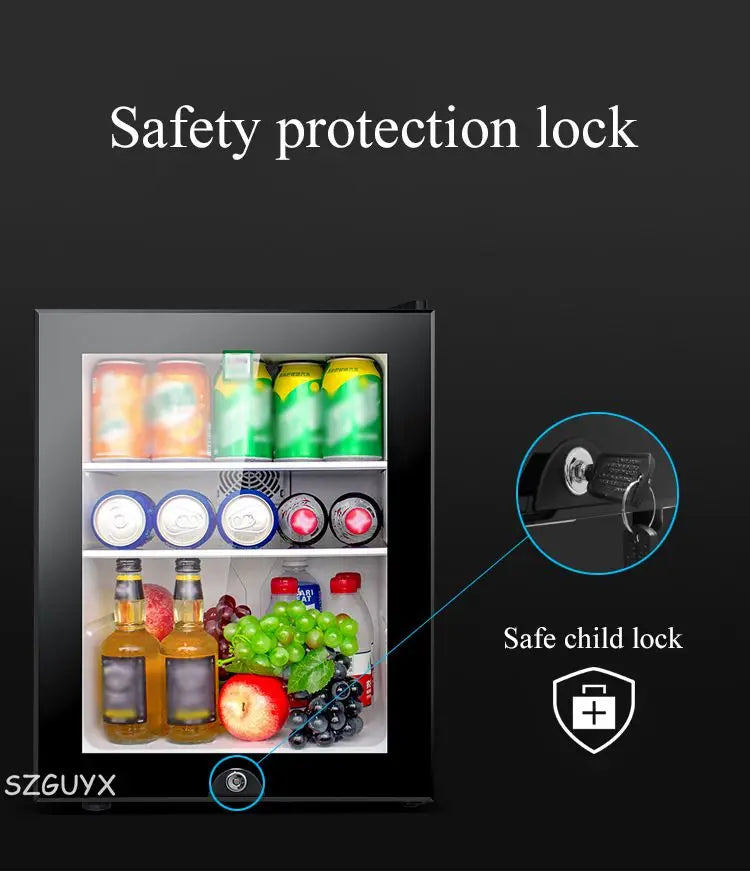 40L small refrigerator Single door Mask tea preservation cabinet Freezer with transparent glass doors