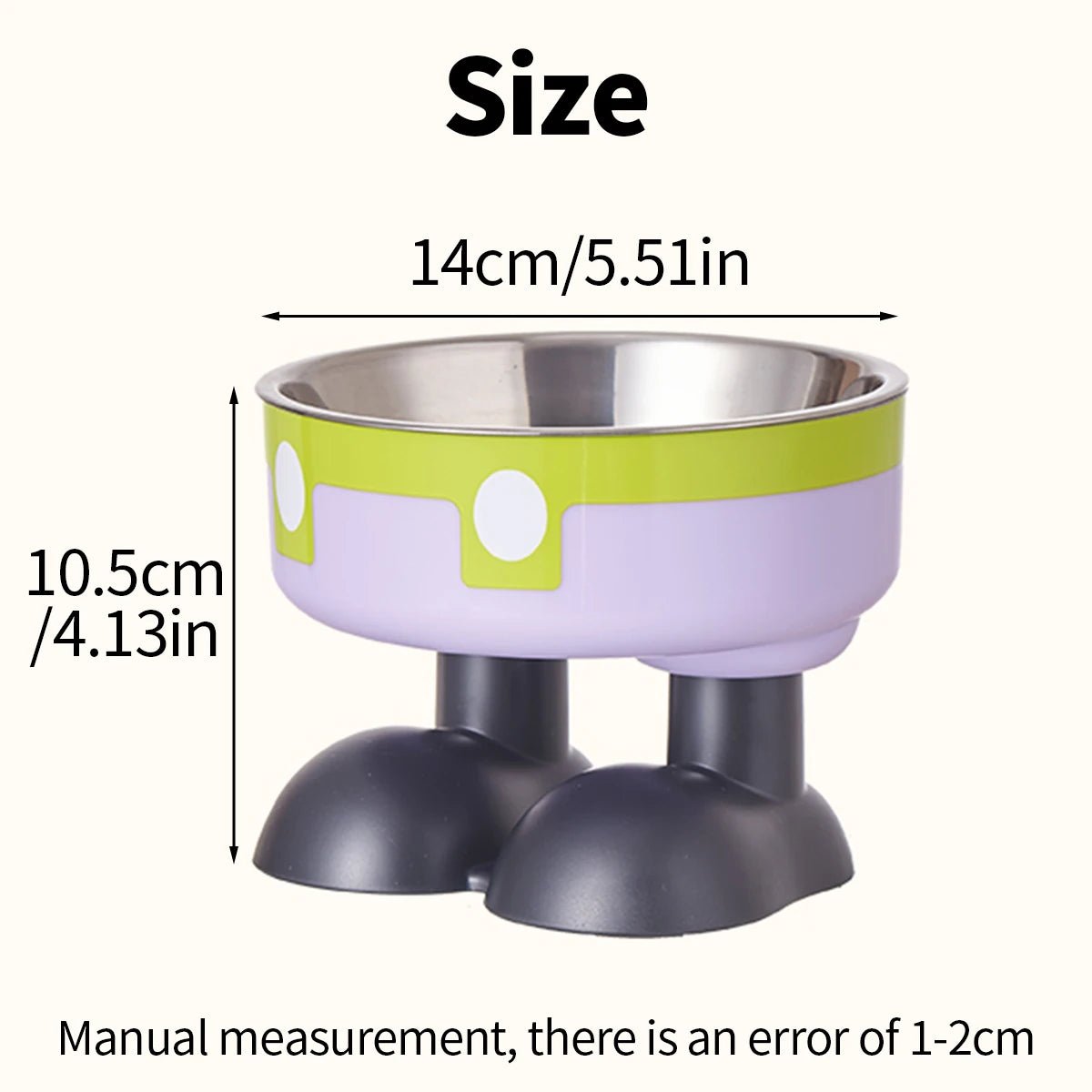 A high - legged pet bowl, colorful stainless steel large - capacity dog bowl for feeding and water, neck - protecting cat bowl, anti - Lily.sg Global Shopping