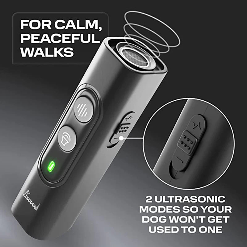 ABQP Ultrasonic Pet Dog Repeller Anti Barking Stop Bark Training Device High Power Dog Training Repellents With USB Rechargeable - Lily.sg Global Shopping