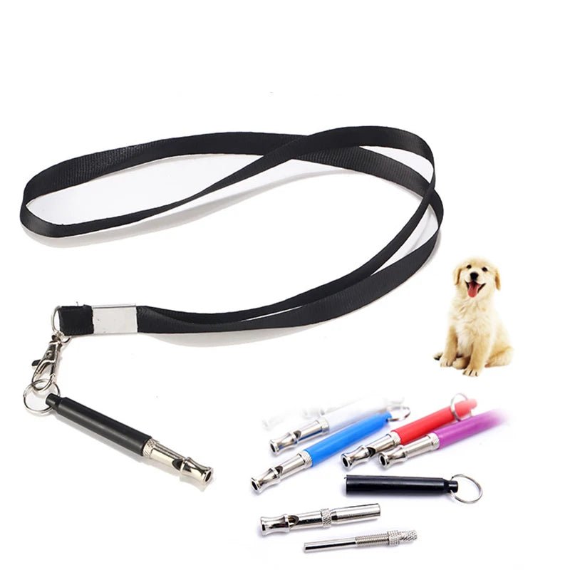 Adjustable Pet Dogs Training Whistle With Rope Stop Barking Ultrasonic Sound Flute Pets Discipline Supplies Silent Control Tools - Lily.sg Global Shopping