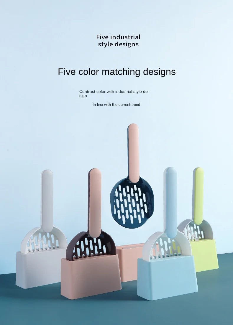 Advanced Cat Litter Shovel Set, Kitten Poop Cleaning Pet Shovel Cleaning Toilet Set, Convenient Cleaning Poop - Durable and Lightweight Pet Cleaning Tool Set - Lily.sg Global Shopping