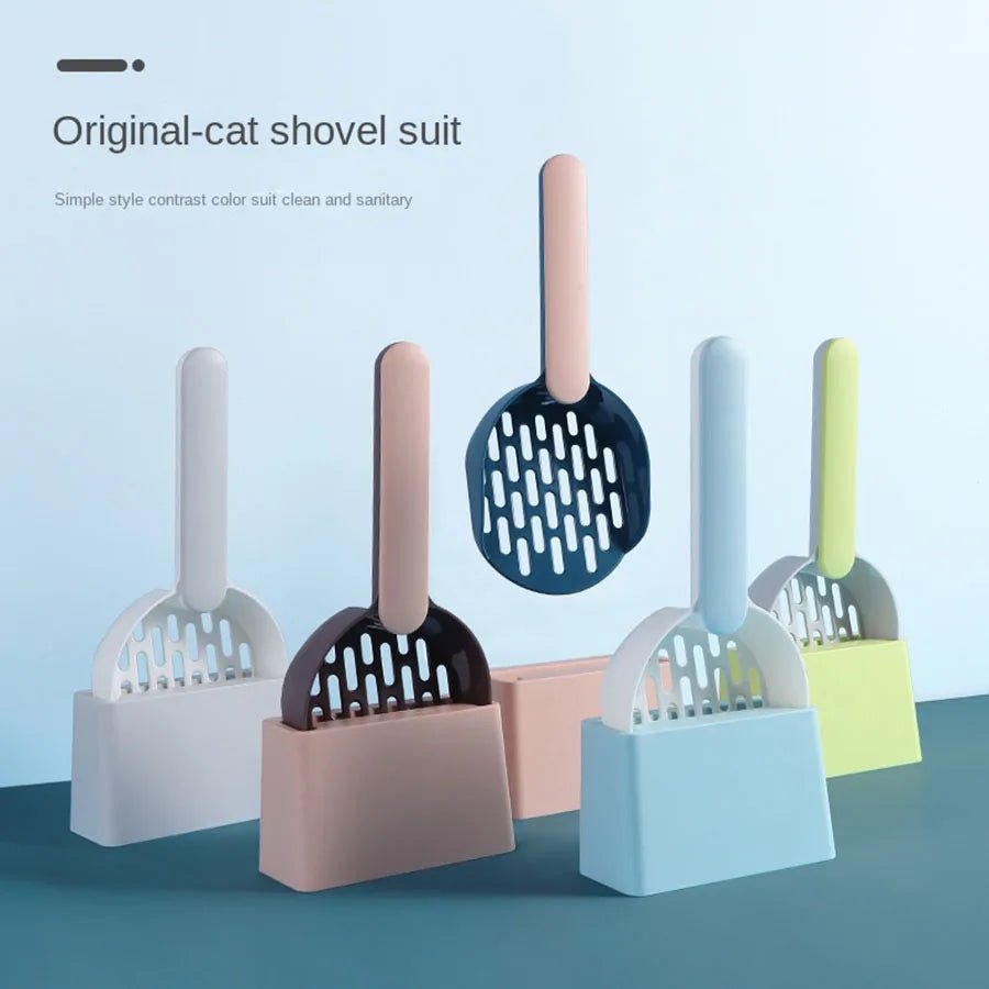 Advanced Cat Litter Shovel Set, Kitten Poop Cleaning Pet Shovel Cleaning Toilet Set, Convenient Cleaning Poop - Durable and Lightweight Pet Cleaning Tool Set - Lily.sg Global Shopping