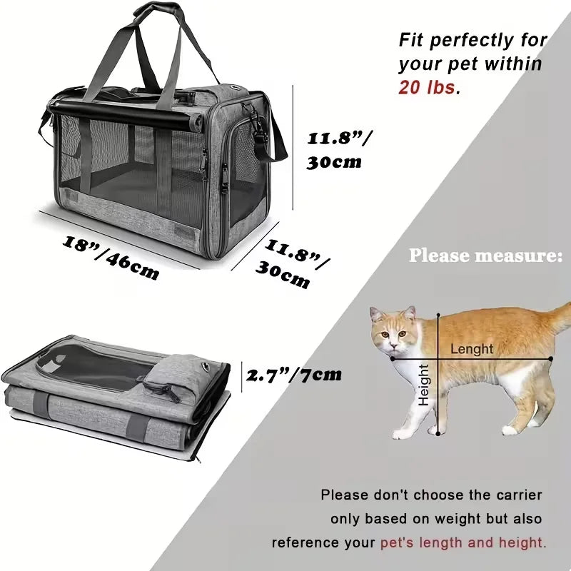 [Airline Approved Pet Carrier] Durable, Breathable Medium Cat And Small Dog Carrier - Lily.sg Global Shopping