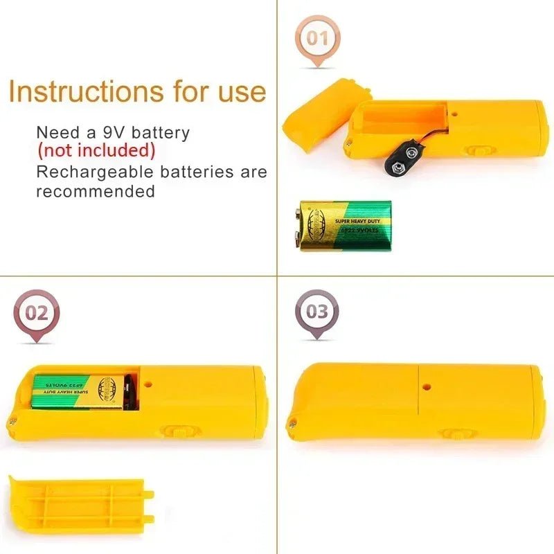 Anti Barking Stop Bark Training Device Pet Dog Repeller Trainer LED Ultrasonic 3 in 1 Anti Barking Ultrasonic Without Battery - Lily.sg Global Shopping