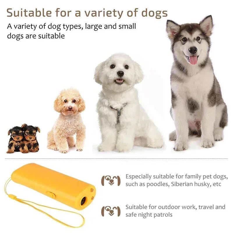 Anti Barking Stop Bark Training Device Pet Dog Repeller Trainer LED Ultrasonic 3 in 1 Anti Barking Ultrasonic Without Battery - Lily.sg Global Shopping