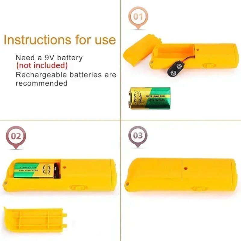 Anti Barking Stop Bark Training Device Pet Dog Repeller Trainer LED Ultrasonic 3 in 1 Anti Barking Ultrasonic Without Battery - Lily.sg Global Shopping