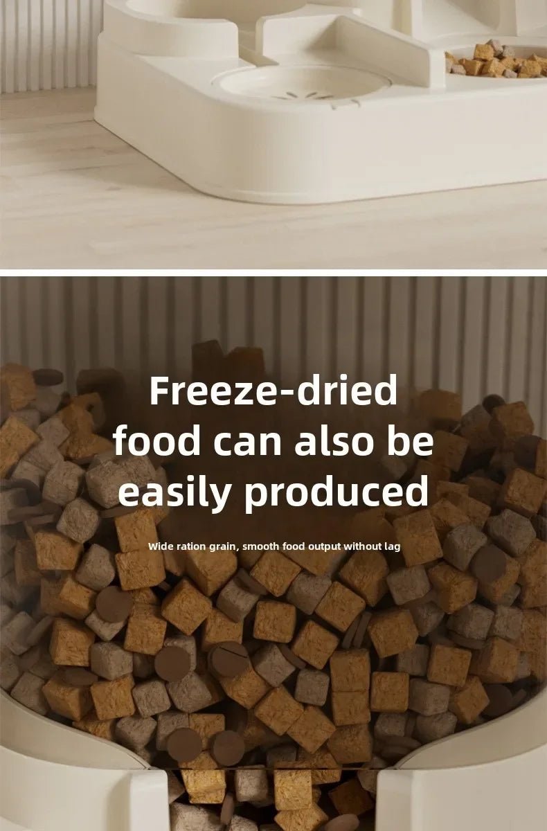 Automatic Cat Feeder & Water Fountain Set - Food Grade Plastic - for Cats & Dogs - Gravity Feed Design - Lily.sg Global Shopping