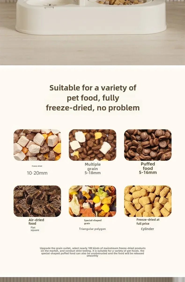 Automatic Cat Feeder & Water Fountain Set - Food Grade Plastic - for Cats & Dogs - Gravity Feed Design - Lily.sg Global Shopping