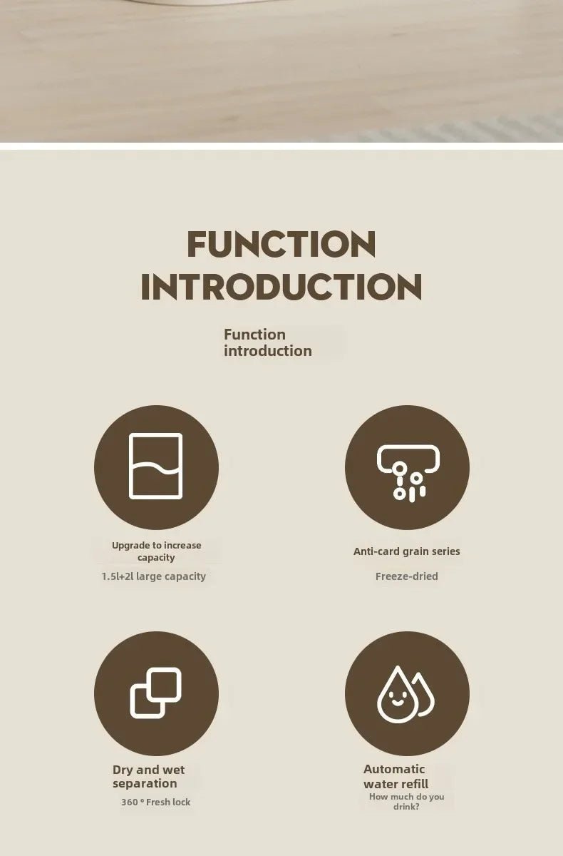 Automatic Cat Feeder & Water Fountain Set - Food Grade Plastic - for Cats & Dogs - Gravity Feed Design - Lily.sg Global Shopping