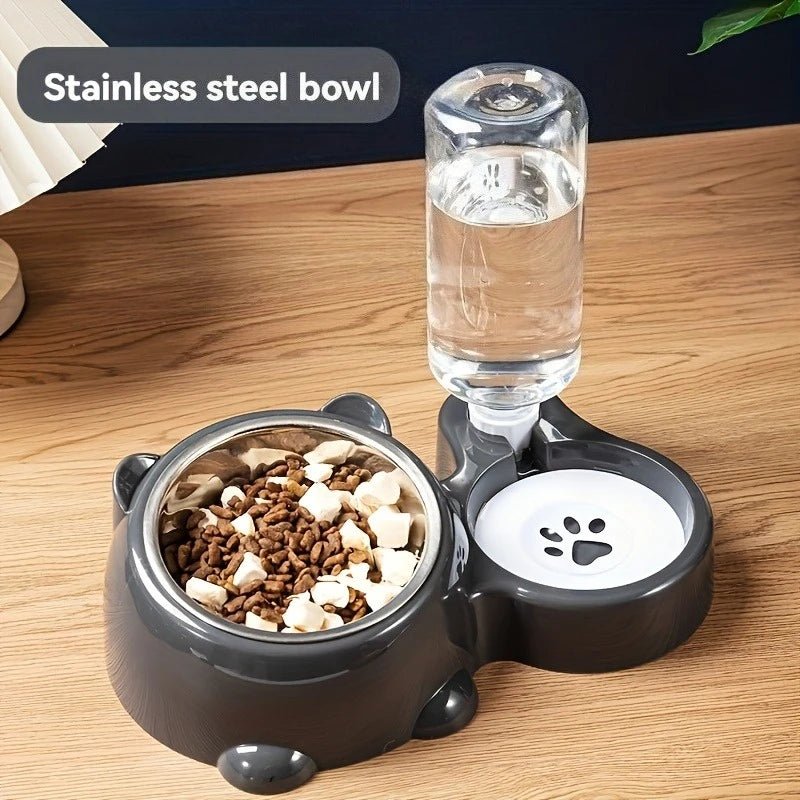 Automatic Pet Feeder and Water Dispenser, Integrated Feeding System for Cats and Dogs,No Battery or Power Needed, slanted mouth - Lily.sg Global Shopping