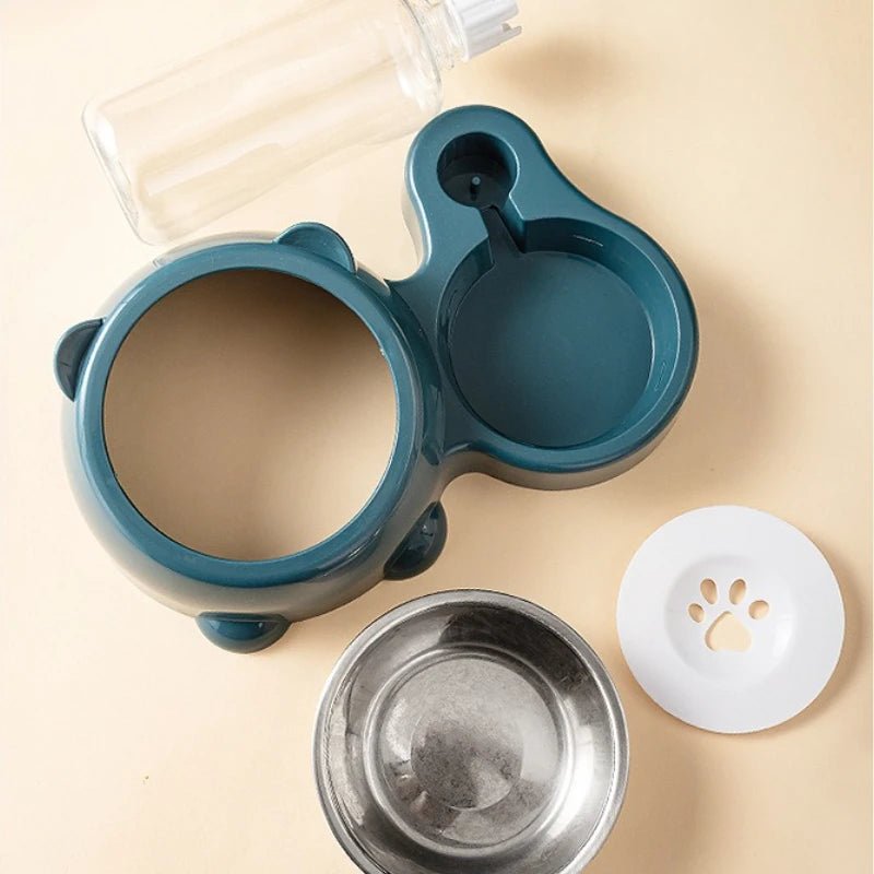 Automatic Pet Feeder and Water Dispenser, Integrated Feeding System for Cats and Dogs,No Battery or Power Needed, slanted mouth - Lily.sg Global Shopping