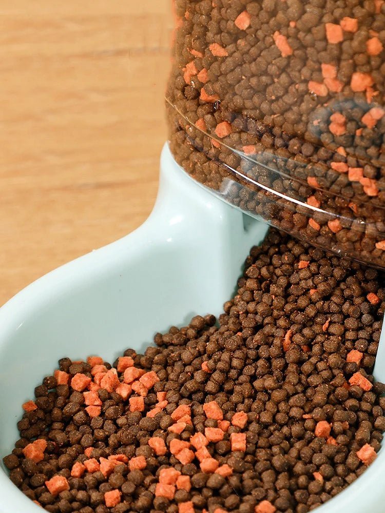 Automatic pet feeder Cat Drinking bowl Cat bowl Large capacity Dog bowl 3.8L combination food storage bucket Pet supplies - Lily.sg Global Shopping