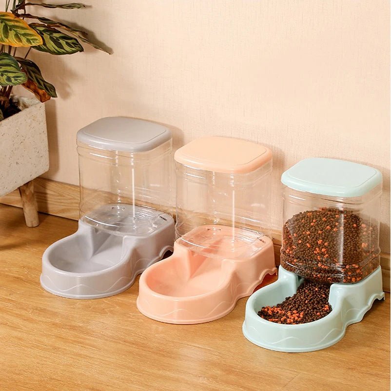 Automatic pet feeder Cat Drinking bowl Cat bowl Large capacity Dog bowl 3.8L combination food storage bucket Pet supplies - Lily.sg Global Shopping