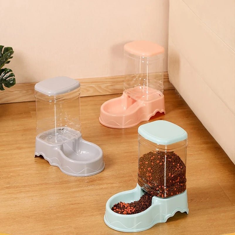 Automatic pet feeder Cat Drinking bowl Cat bowl Large capacity Dog bowl 3.8L combination food storage bucket Pet supplies - Lily.sg Global Shopping