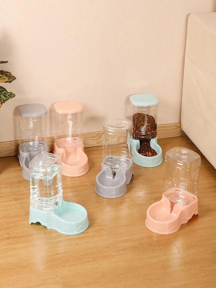 Automatic pet feeder Cat Drinking bowl Cat bowl Large capacity Dog bowl 3.8L combination food storage bucket Pet supplies - Lily.sg Global Shopping