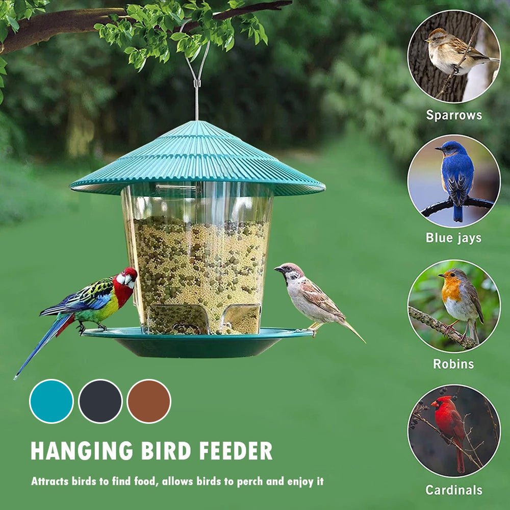 Bird Feeder Automatic Foot Feeding Tool Outdoor Bird Feeder Hanging Nut Feeding Multiple Hole Dispenser Holder Food Container - Lily.sg Global Shopping