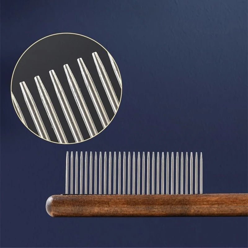 Cat Comb Stainless Steel Pet Hair Remover Wooden Handle Cat Hair Comb Pet Grooming Massage Dog Brush Cleaning Tool Pets Supplies - Lily.sg Global Shopping
