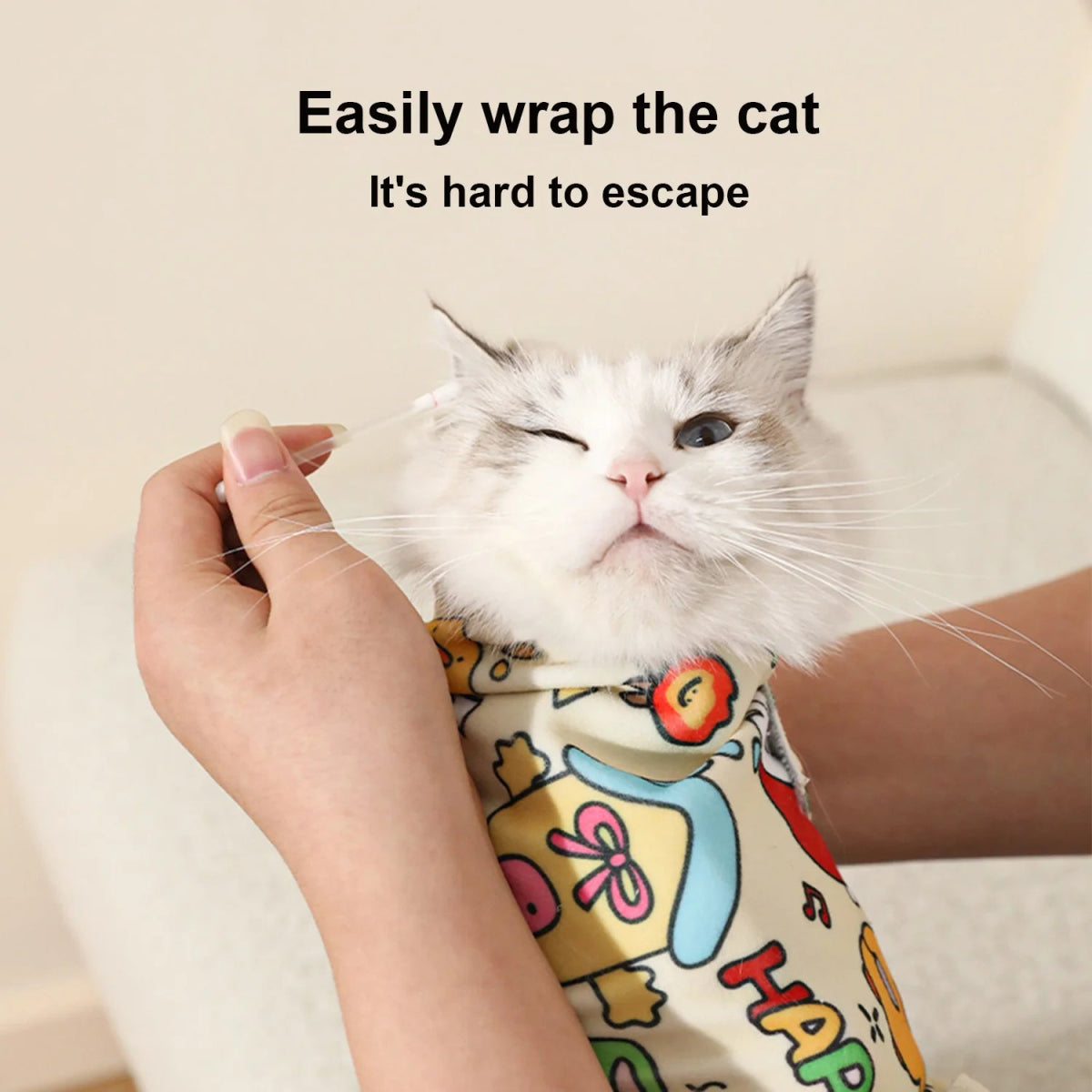 Cat Grooming Wrap Self - Adherent Cat Swaddle Burrito Wrap Anti - Bite Anti - Scratch Anti - Escape for Medicine Nail Clipping Pet Tool - Lily.sg Global Shopping