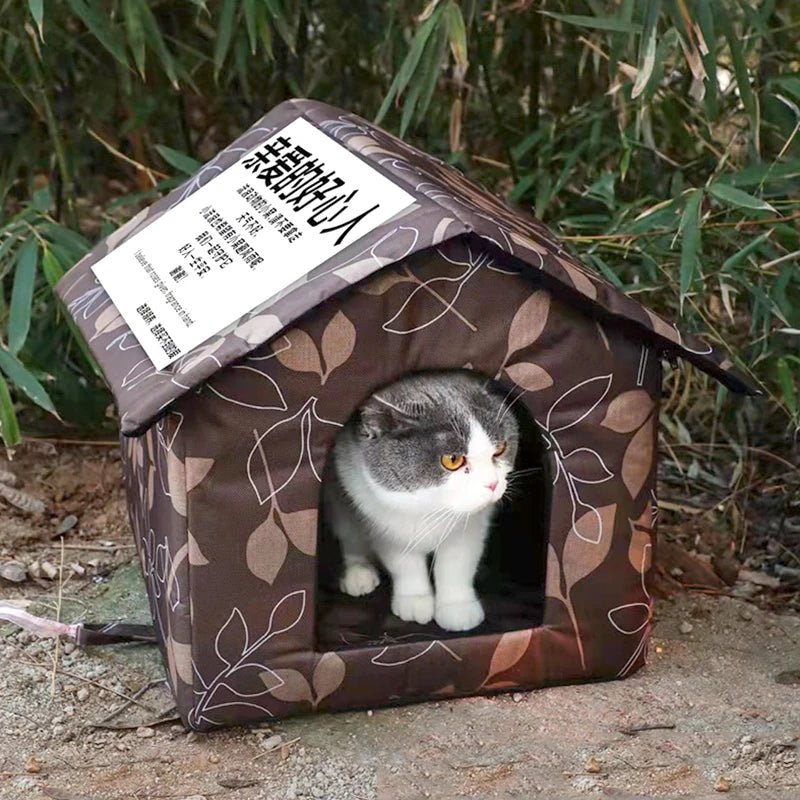 Cat House Waterproof Outdoor Winter Warm Pet Cat Cave Sleeping Beds Tent Home Foldable and Washable for Small Dog Puppy Supplies - Lily.sg Global Shopping