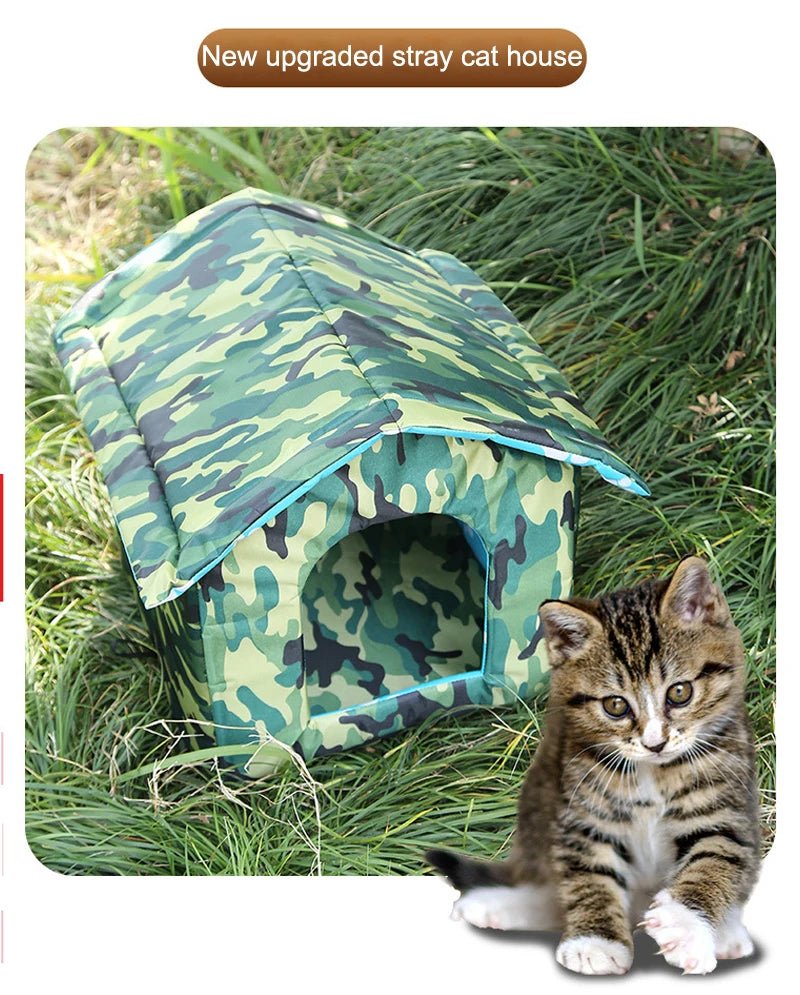Cat House Waterproof Outdoor Winter Warm Pet Cat Cave Sleeping Beds Tent Home Foldable and Washable for Small Dog Puppy Supplies - Lily.sg Global Shopping