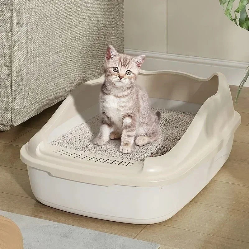 Cat Litter Box Small Size Pet Sandbox for Kitty Anti - Splash Cats Toilet - Lily.sg Global Shopping