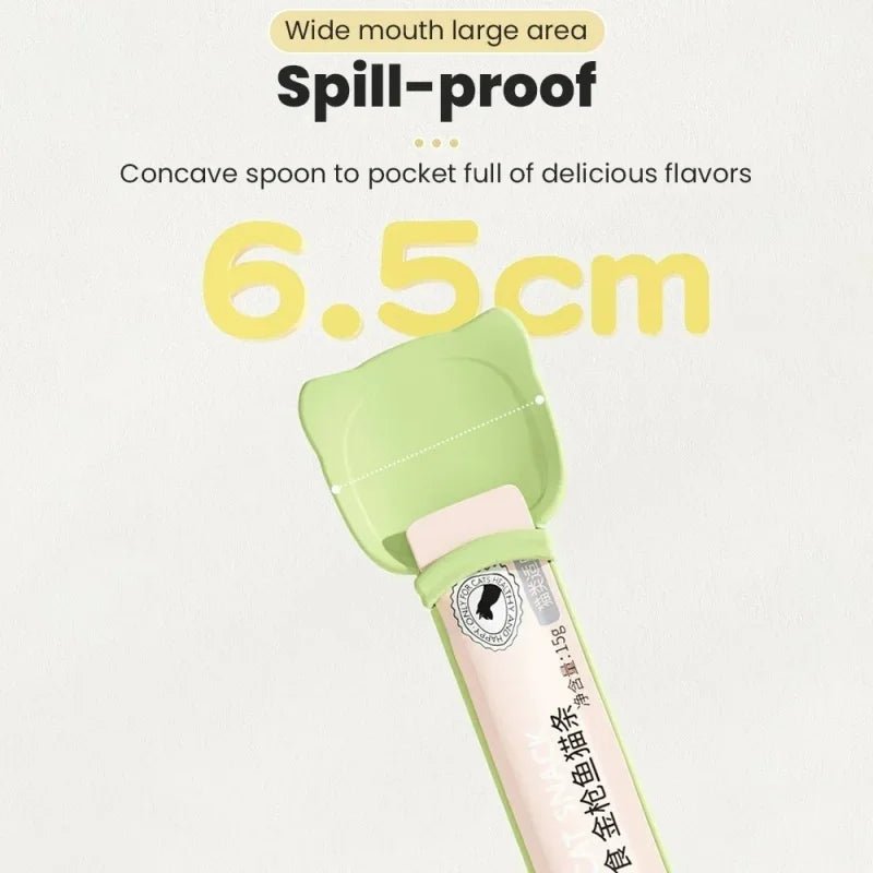 Cat Strip Feeder Spoon Long Handle Cat Food Strip Squeezer Pet Meat Mud Food Squeeze Treat Dispense Spoon For Cats Pet Supplies - Lily.sg Global Shopping