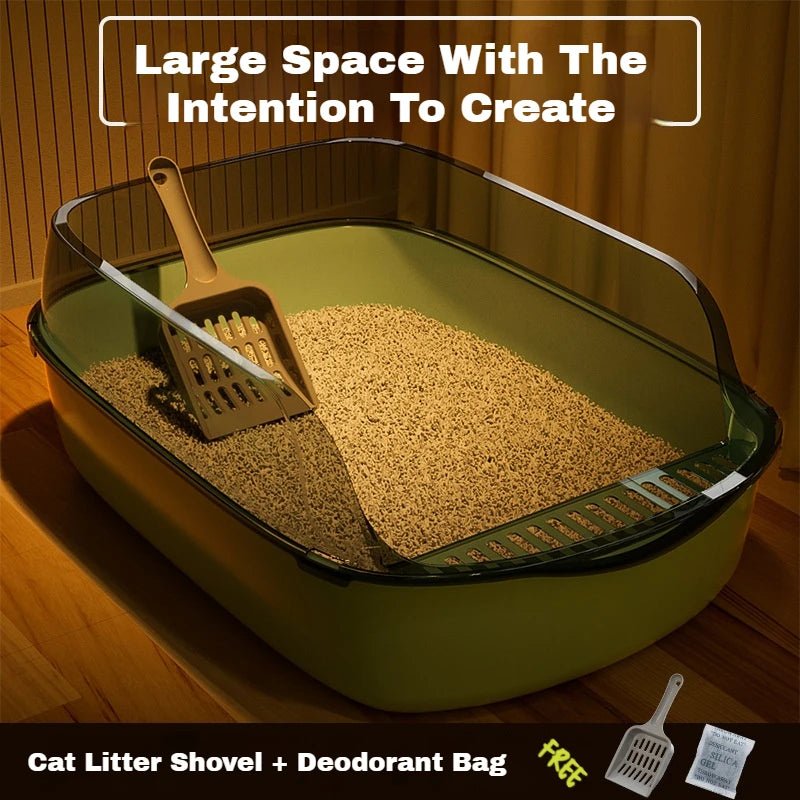 Cats Sandbox Cat Toilet Large Capacity Open Cat Litter Box Plastic Anti - Splash Cats Toilet Bedpan Cleaning Bath Basin Supplies - Lily.sg Global Shopping