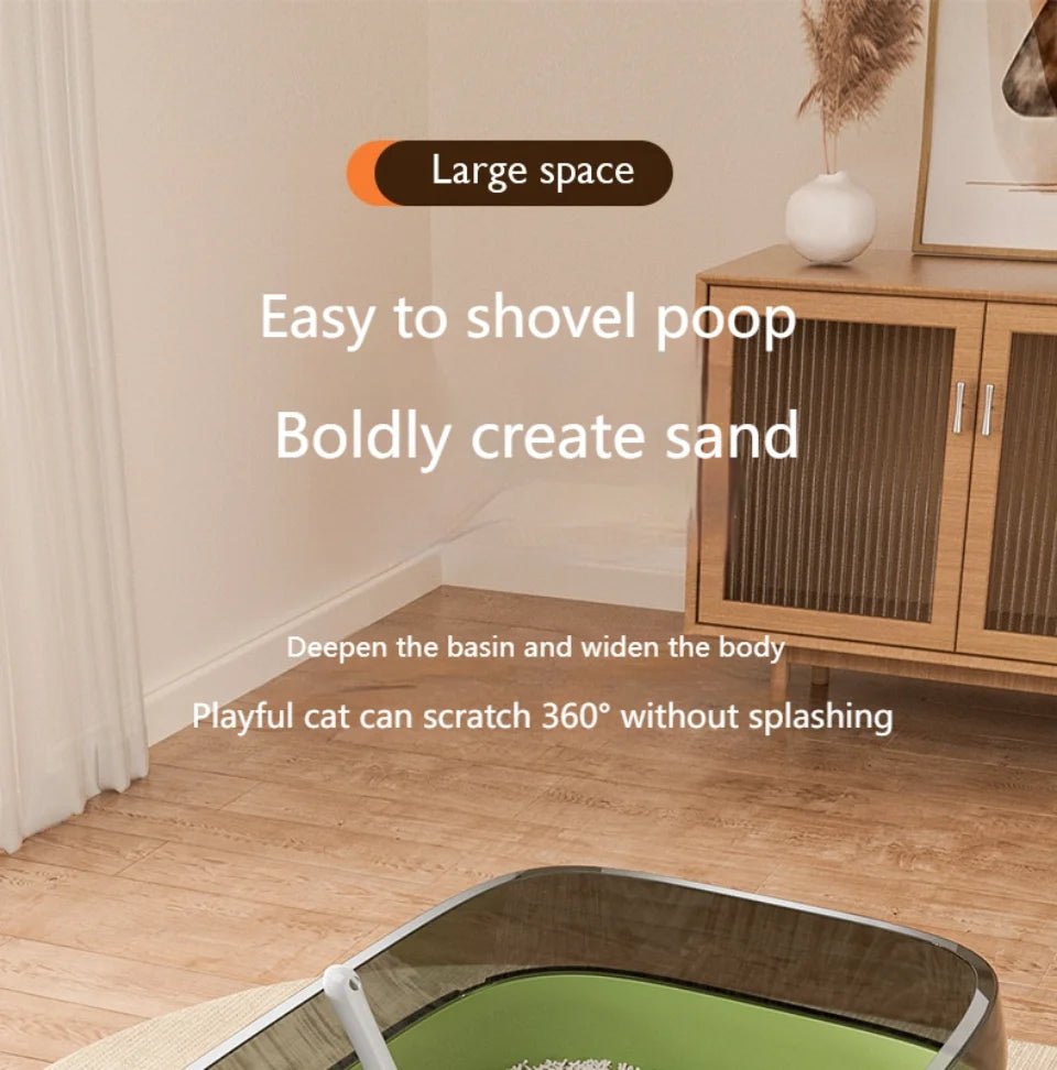 Cats Sandbox Cat Toilet Large Capacity Open Cat Litter Box Plastic Anti - Splash Cats Toilet Bedpan Cleaning Bath Basin Supplies - Lily.sg Global Shopping