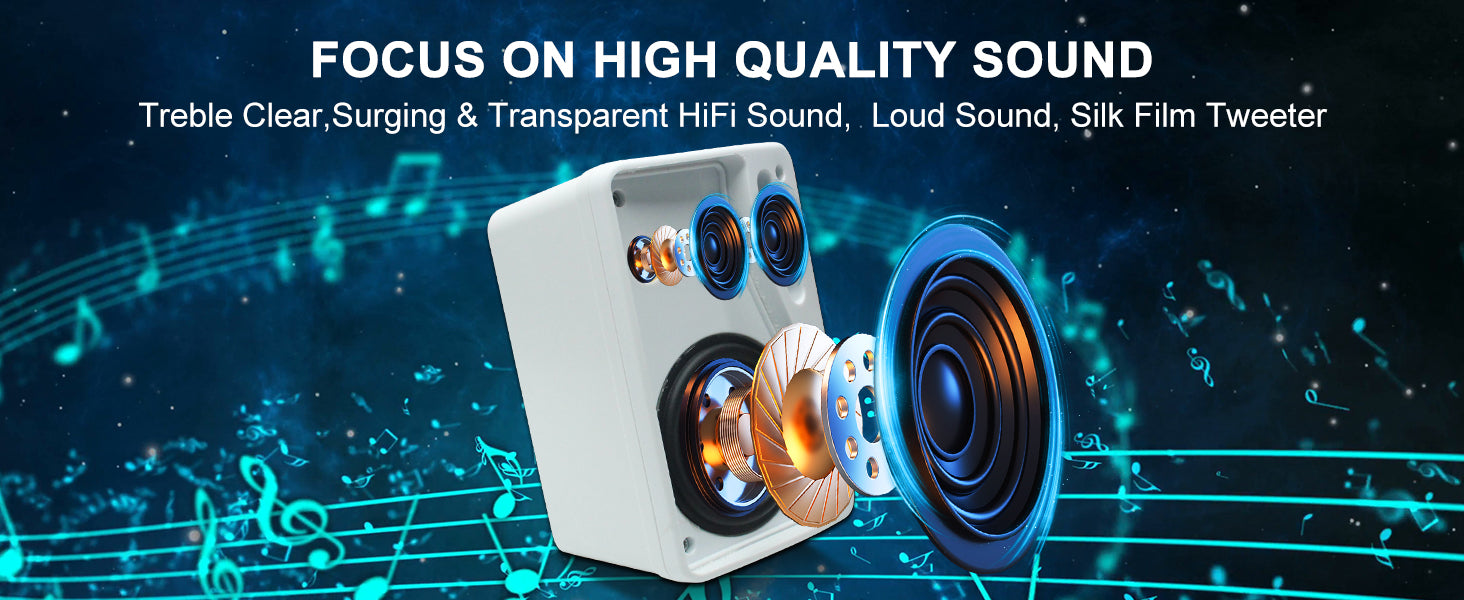 Herdio 3.5‘’ 2PCS Passive Outdoor Speakers Wired Waterproof 200W 3 Way Premium Mountable Wall Mount Speakers With Superior Sound