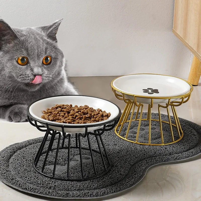 Ceramic For Dog Cat Puppy Kitten Elevated Cat Feeder Drinker Pet Feeder Bowl Pet Supplies Cat Food Bowl Water Feeder Container - Lily.sg Global Shopping