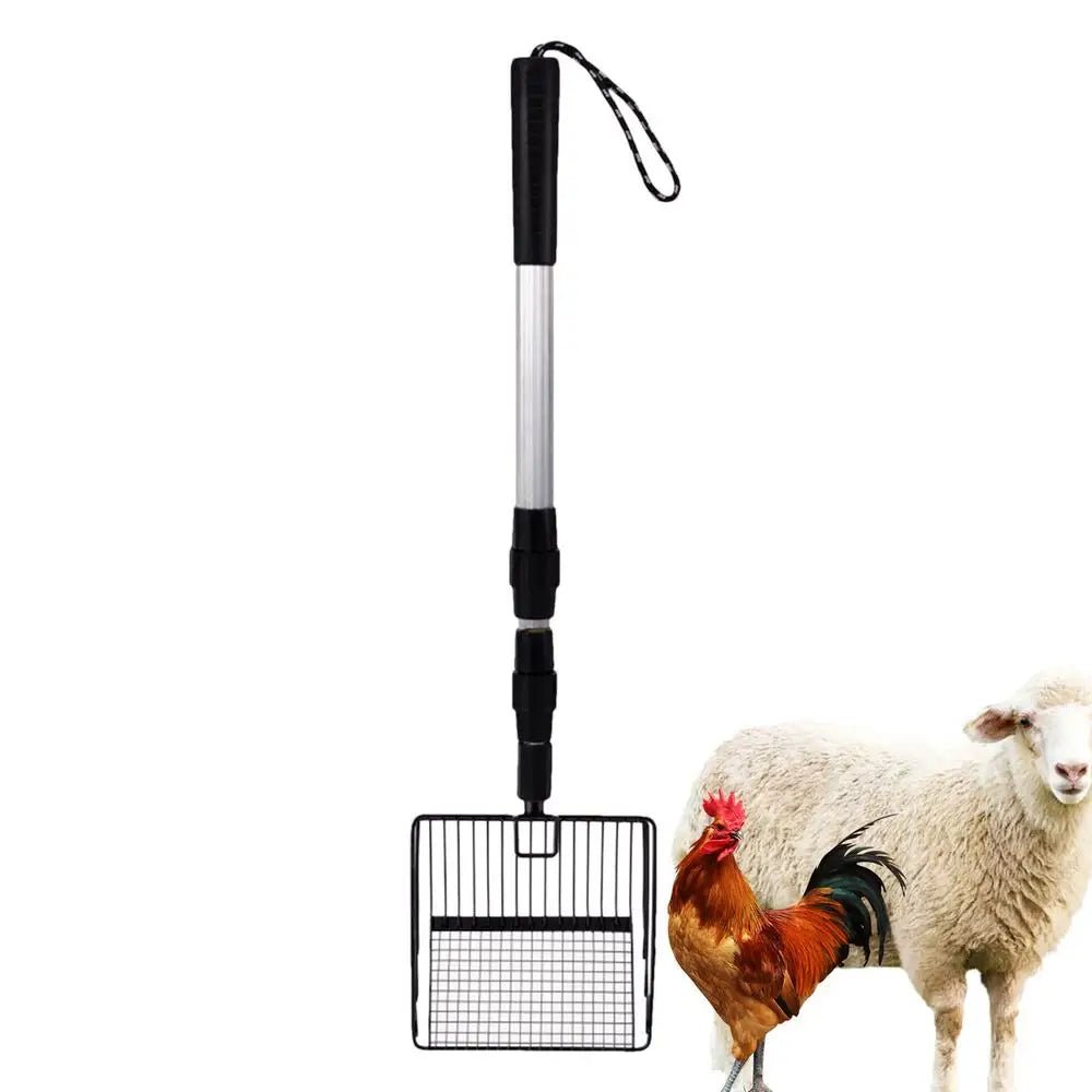 Chicken Coop Rake Retractable Cat Litter Scoop Chicken Coop Cleaning Tools Poop Shovel Garden Separating Poop And Debris Tools - Lily.sg Global Shopping